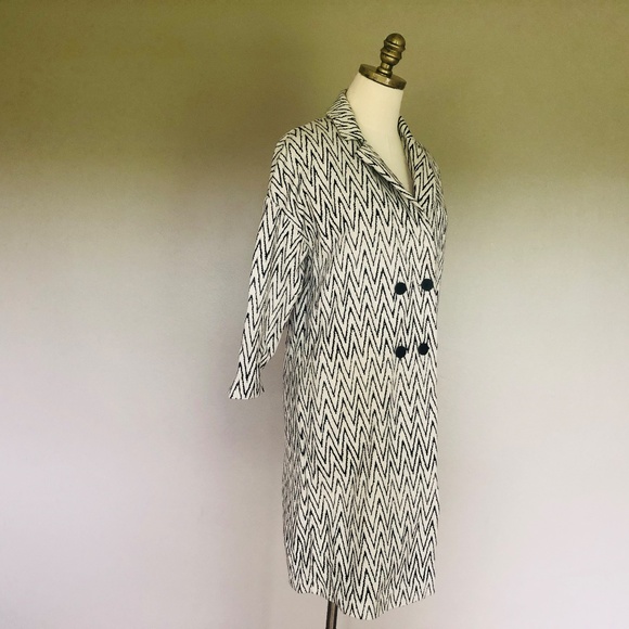 Coat MAX AND CO Black and White Small Cotton Blend - Picture 6 of 9